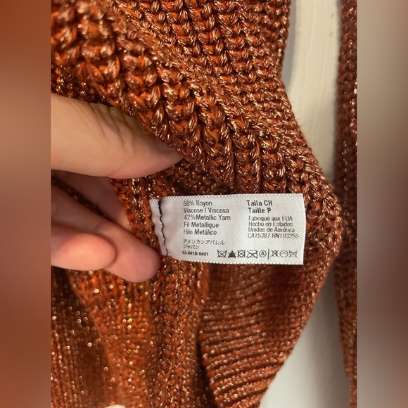 NWOT American Apparel Metallic Fisherman Sweater Pullover - Picture 5 of 6